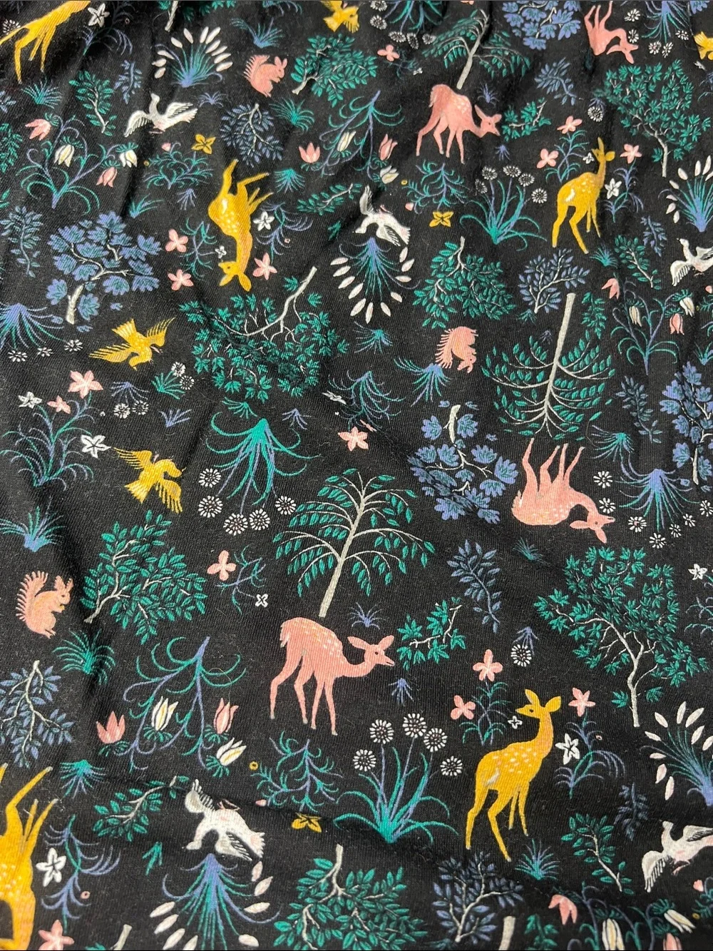 Old Navy Black Dress with Pink, Yellow & Blue Animal Floral Print